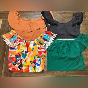 Kortni Jeane Ruffle sleeve Bikini top Lot - includes Feel my Vibes Top